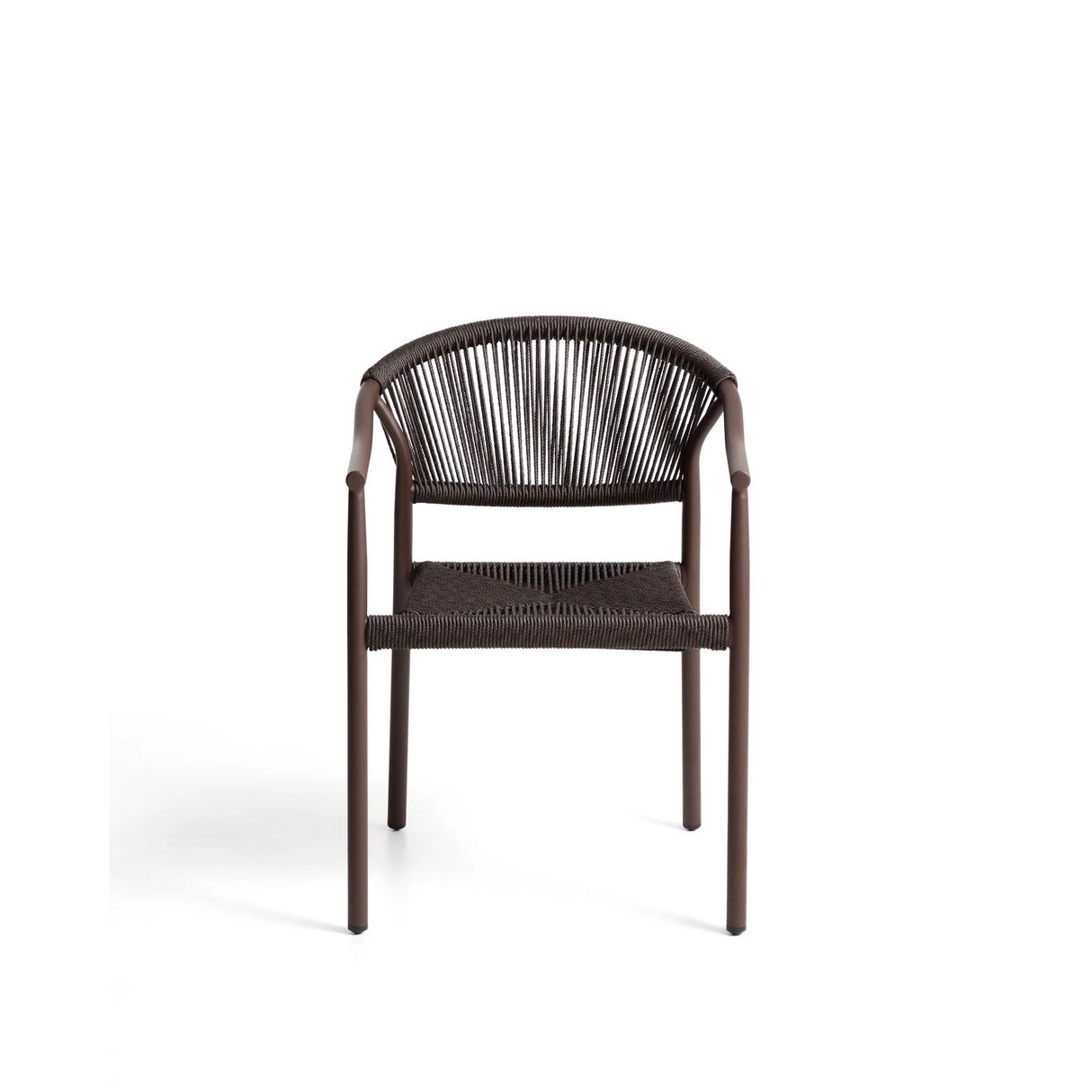 Stapelbarer Outdoor-Stuhl Livadia aus Aluminium in Braun von Kave Home – Bild 7