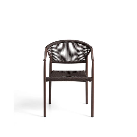 Stapelbarer Outdoor-Stuhl Livadia aus Aluminium in Braun von Kave Home – Bild 7