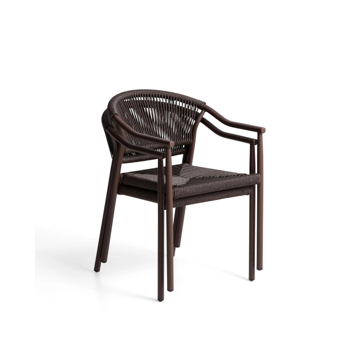 Stapelbarer Outdoor-Stuhl Livadia aus Aluminium in Braun von Kave Home – Bild 8