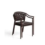 Stapelbarer Outdoor-Stuhl Livadia aus Aluminium in Braun von Kave Home – Bild 8