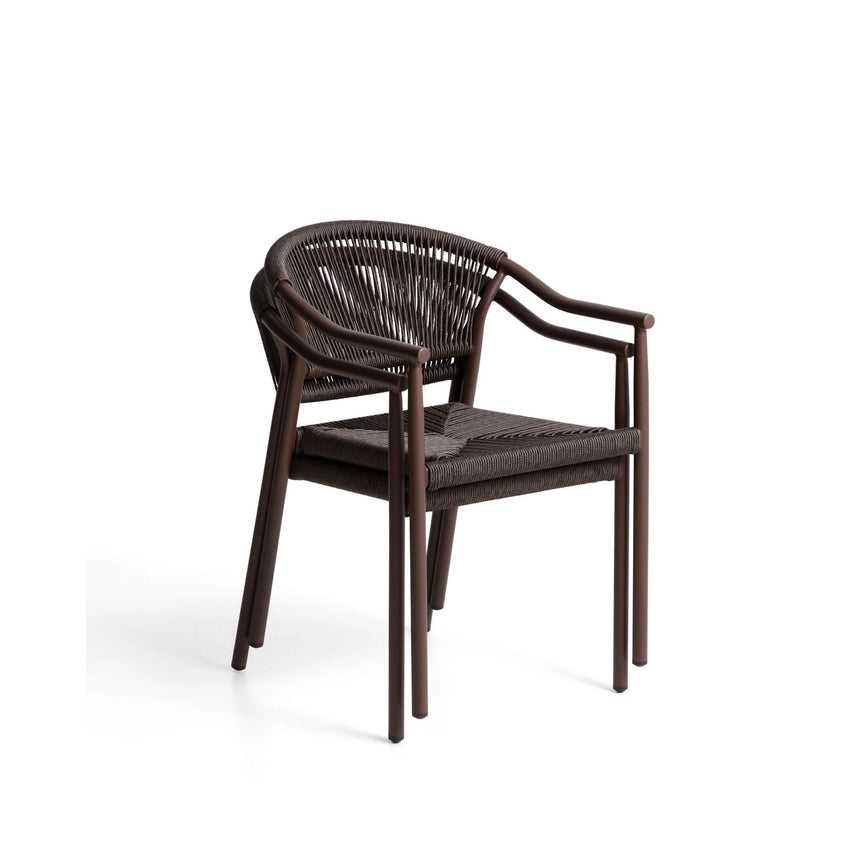Stapelbarer Outdoor-Stuhl Livadia aus Aluminium in Braun von Kave Home – Bild 8