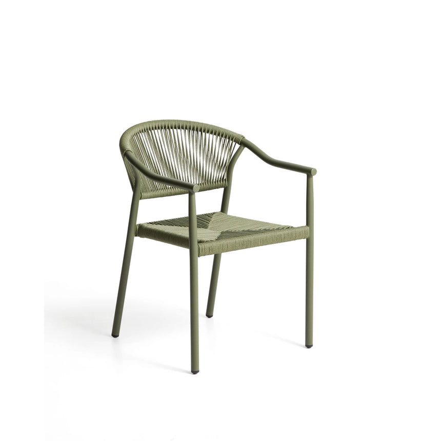 Stapelbarer Outdoor-Stuhl Livadia aus Aluminium in Grün von Kave Home – Bild 1