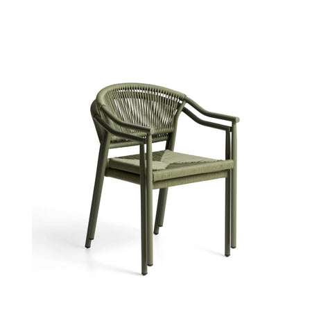 Stapelbarer Outdoor-Stuhl Livadia aus Aluminium in Grün von Kave Home – Bild 6