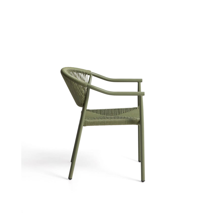 Stapelbarer Outdoor-Stuhl Livadia aus Aluminium in Grün von Kave Home – Bild 7