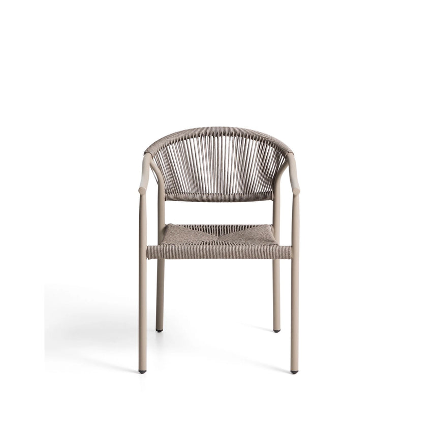 Stapelbarer Outdoor-Stuhl Livadia aus Aluminium in Taupe von Kave Home – Bild 7