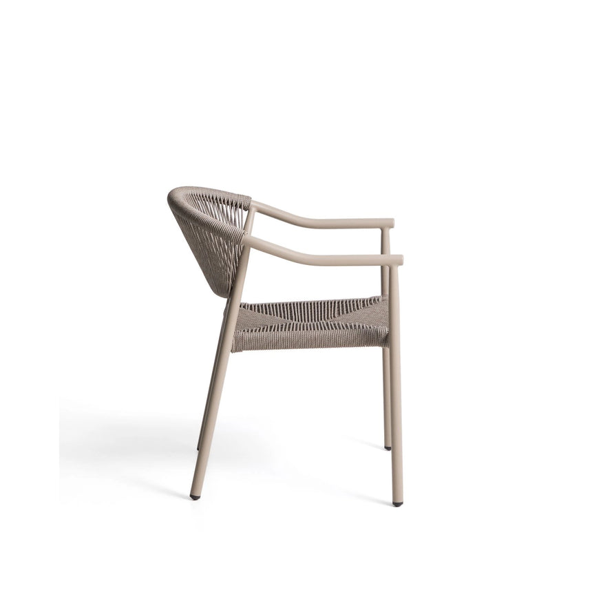 Stapelbarer Outdoor-Stuhl Livadia aus Aluminium in Taupe von Kave Home – Bild 9