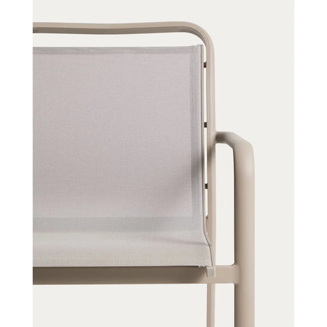 Stapelbarer Outdoor-Stuhl Luri aus Aluminium in Taupe und beigem Texteline von Kave Home – Bild 10