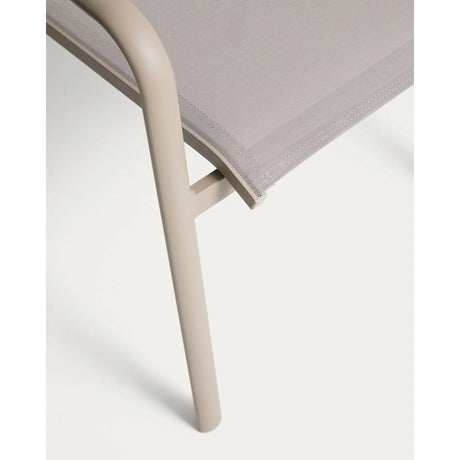 Stapelbarer Outdoor-Stuhl Luri aus Aluminium in Taupe und beigem Texteline von Kave Home – Bild 12