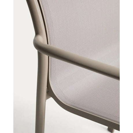 Stapelbarer Outdoor-Stuhl Luri aus Aluminium in Taupe und beigem Texteline von Kave Home – Bild 13