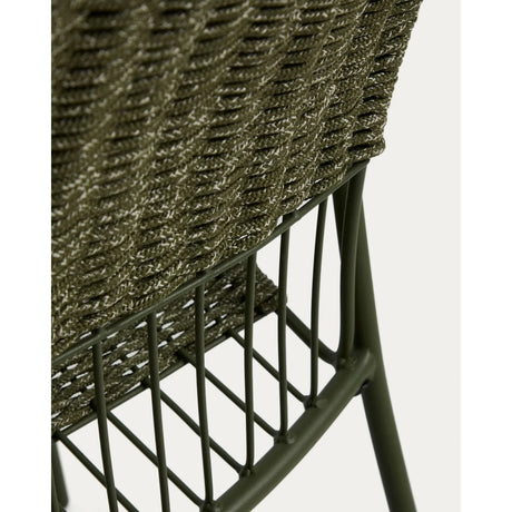 Stapelbarer Stuhl Atrani aus verzinktem Stahl und grünem Seil von Kave Home – Bild 6