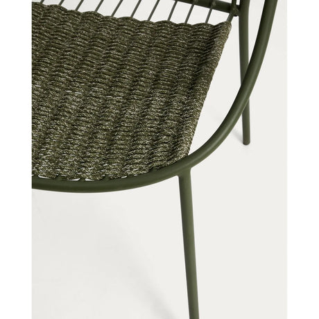 Stapelbarer Stuhl Atrani aus verzinktem Stahl und grünem Seil von Kave Home – Bild 9