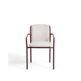 Stapelbarer Stuhl Linosa aus Aluminium in Granatrot mit beigem Kissen von Kave Home – Bild 2