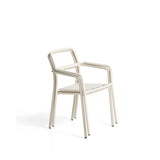 Stapelbarer Stuhl Linosa aus Aluminium in Naturfarbe mit beigem Kissen von Kave Home – Bild 3