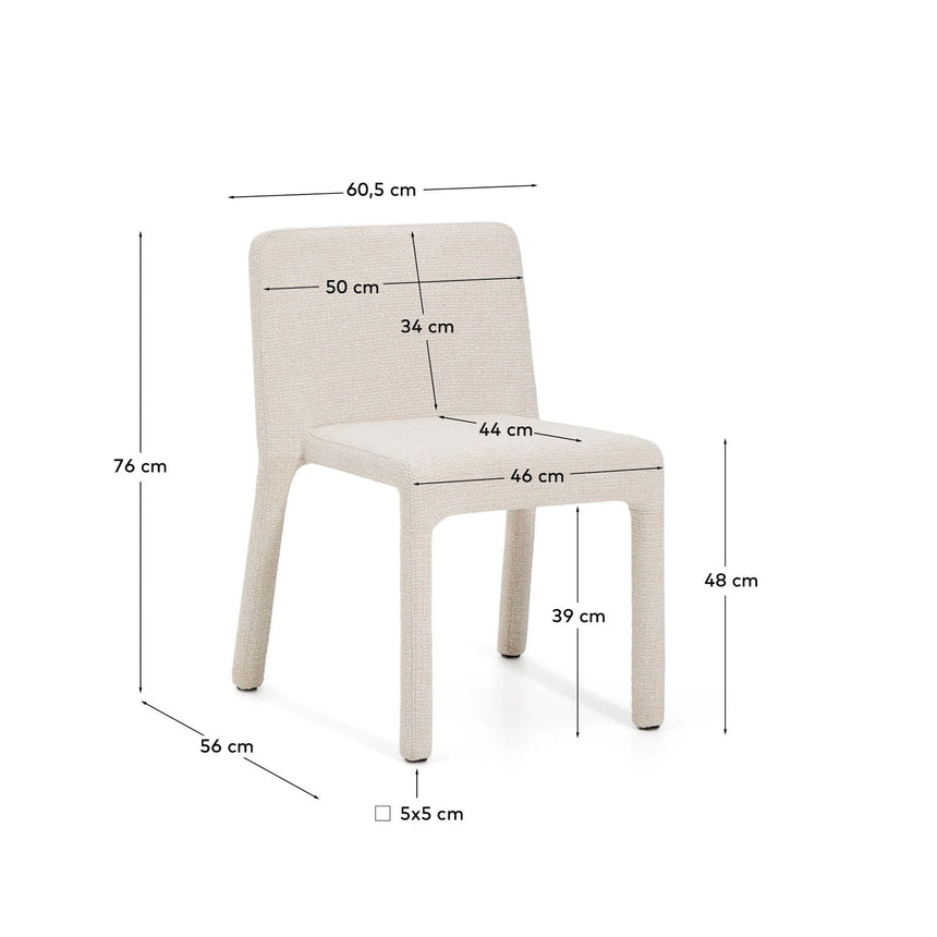 Stapelbarer Stuhl Loria mit beiger Chenille FSC 100% von Kave Home – Bild 5