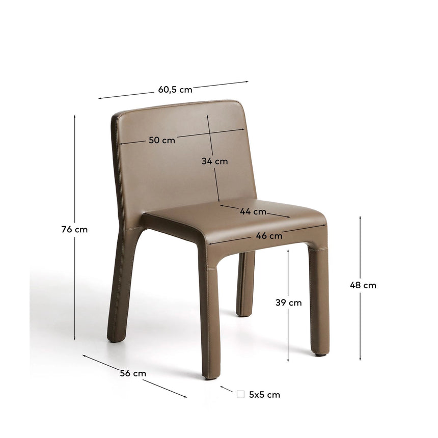 Stapelbarer Stuhl Loria mit braunem Polyurethan, FSC 100 % von Kave Home – Bild 3