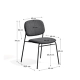 Stapelbarer Stuhl Meli mit Chenille und Metallbeinen FSC Mix Credit von Kave Home – Bild 3