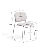 Stapelbarer Stuhl Meli mit beiger Chenille und beigen Metallbeinen FSC Mix Credit von Kave Home – Bild 3