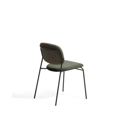 Stapelbarer Stuhl Meli mit grüner Chenille und grünen Metallbeinen, FSC Mix Credit von Kave Home – Bild 6