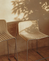 Stapelhocker Tavari aus beigefarbenem Synthetikseil und Edelstahl in gebürsteter Optik, 65 cm von Kave Home – Bild 4