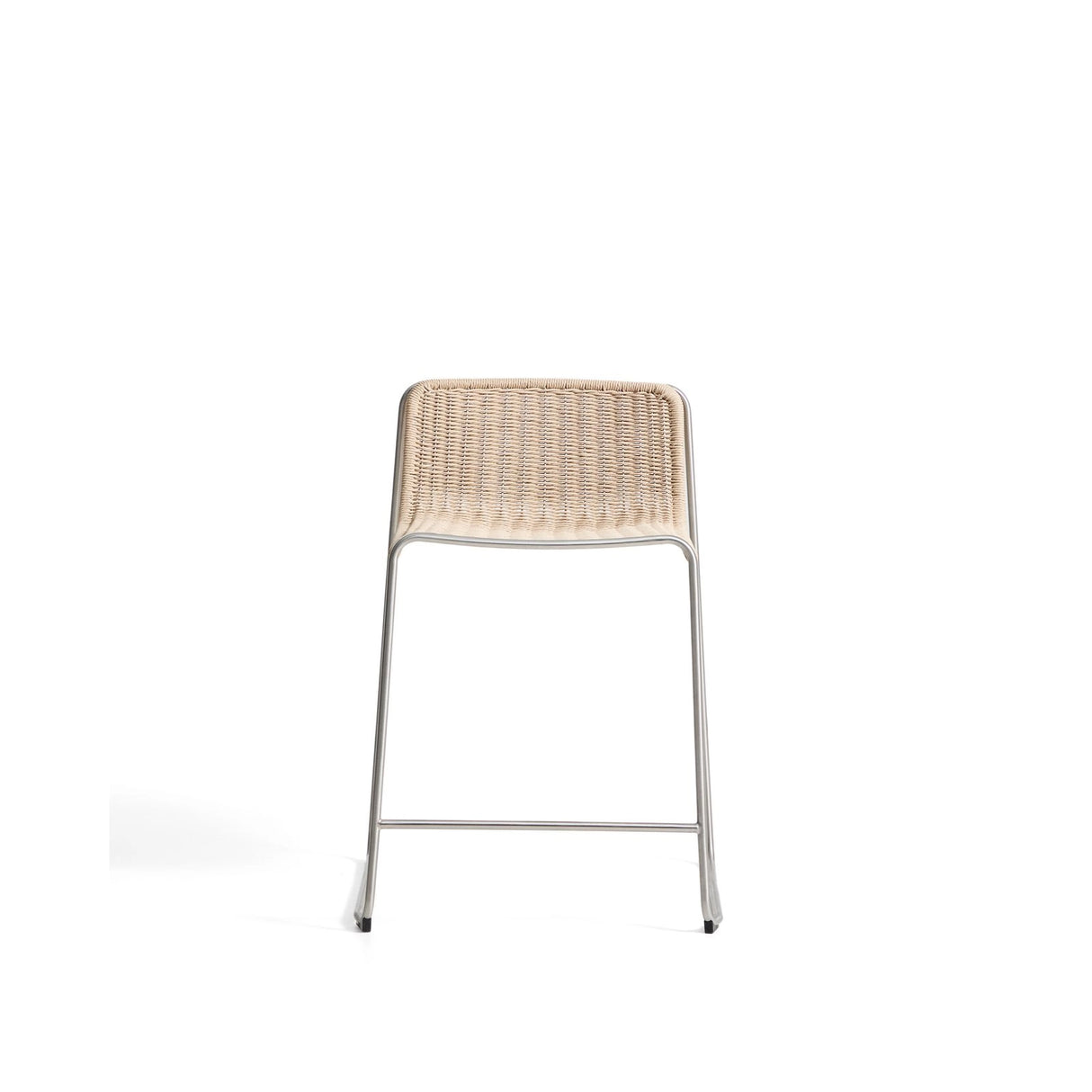 Stapelhocker Tavari aus beigefarbenem Synthetikseil und Edelstahl in gebürsteter Optik, 65 cm von Kave Home – Bild 8
