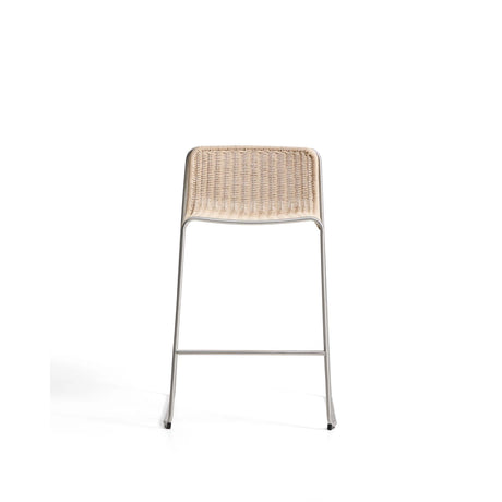 Stapelhocker Tavari aus beigefarbenem Synthetikseil und Edelstahl in gebürsteter Optik, 75 cm von Kave Home – Bild 8