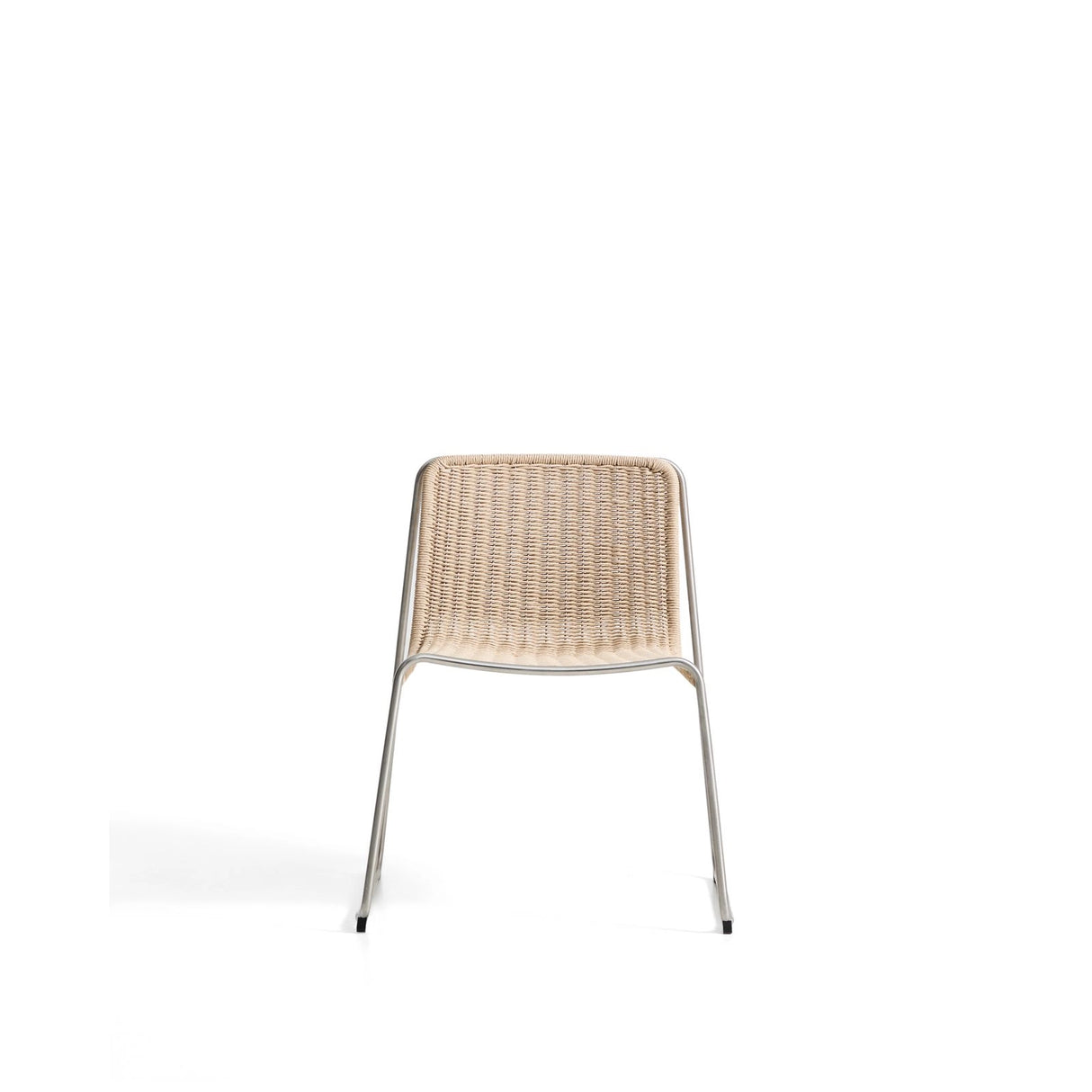 Stapelstuhl Tavari aus beigefarbenem Synthetikseil und Edelstahl in gebürsteter Optik von Kave Home – Bild 9