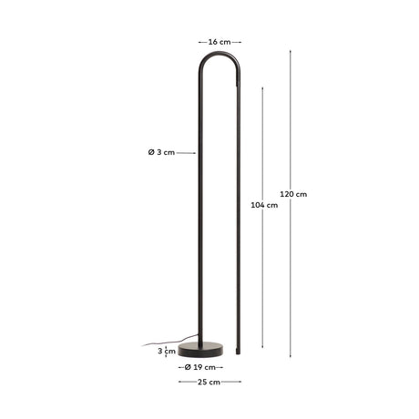 Stehlampe Bow aus schwarzem Aluminium von Kave Home – Bild 3