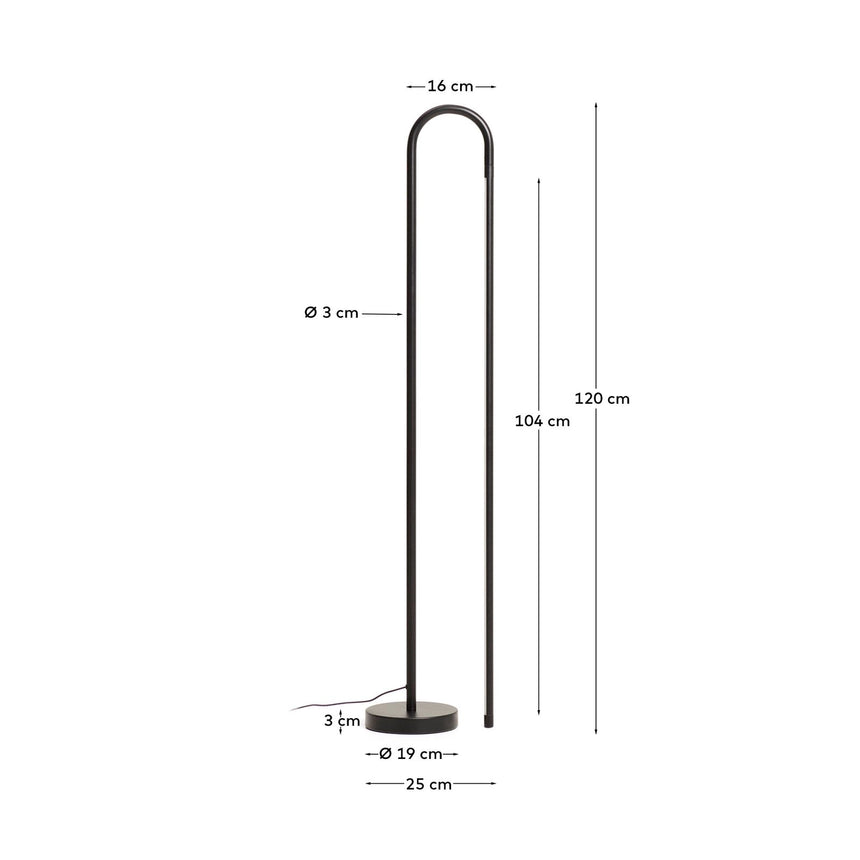 Stehlampe Bow aus schwarzem Aluminium von Kave Home – Bild 3