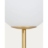 Stehlampe Brisia aus Metall mit gebürstetem Messing-Finish und einer mattierten Glaskugel Ø 25 cm von Kave Home – Produktbild 4