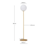 Stehlampe Brisia aus Metall mit gebürstetem Messing-Finish und einer mattierten Glaskugel Ø 30 cm von Kave Home – Bild 3