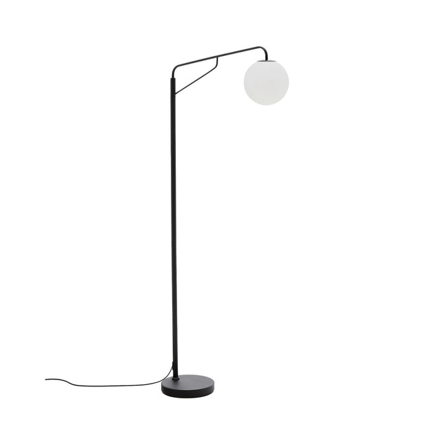 Stehlampe Eilo aus schwarzem Stahl mit Kugel aus mattiertem Glas von Kave Home – Bild 1