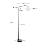 Stehlampe Eilo aus schwarzem Stahl mit Kugel aus mattiertem Glas von Kave Home – Bild 3