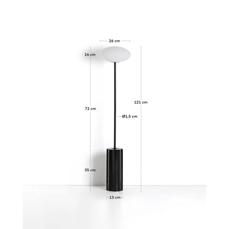 Stehlampe Idela aus Rauchglas und schwarzem Marmor von Kave Home – Bild 2