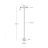 Stehlampe Lynor aus gebürstetem Stahl mit weißem Marmorsockel von Kave Home – Bild 5