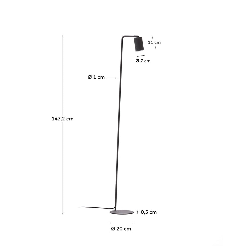 Stehlampe Manie aus Metall mit Finish in schwarzer Gusseisenoptik von Kave Home – Produktbild 4