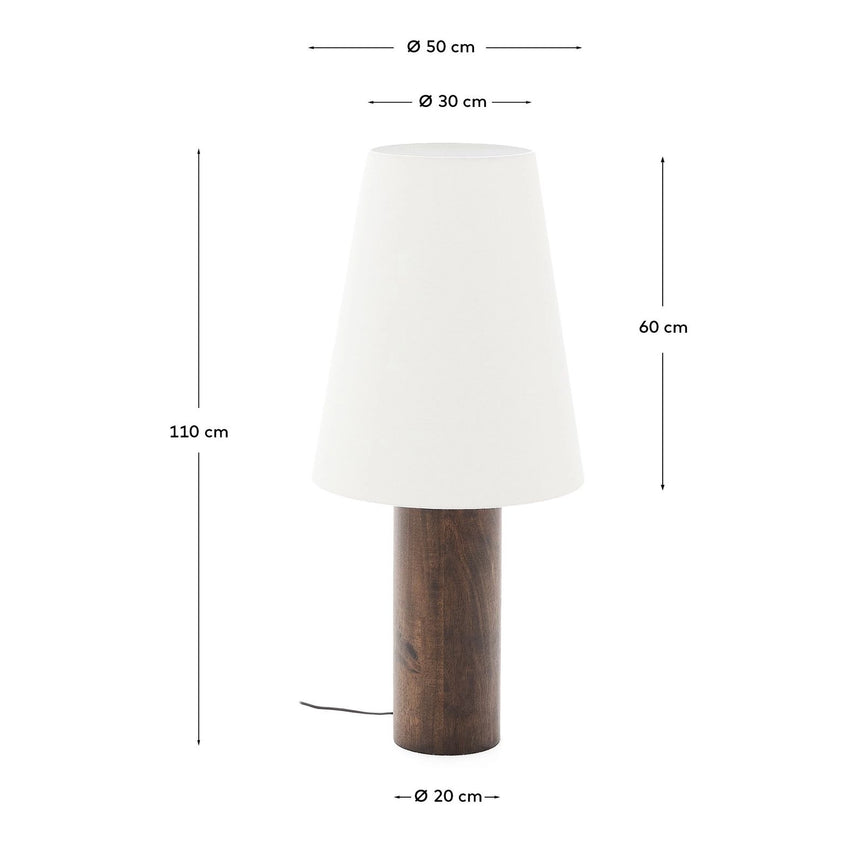 Stehlampe Marga aus massivem Gummibaumholz mit dunklem Finish von Kave Home – Bild 5