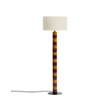 Stehlampe Mavran mit Baumwollschirm und Keramiksockel in Braun und Senfgelb von Kave Home – Bild 1