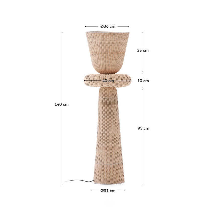 Stehlampe Neuda aus Rattan mit hellem Finish von Kave Home – Bild 4