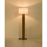 Stehlampe Niani aus Kautschukholz mit Finish in Naturton und elfenbeinfarbenem Baumwollschirm von Kave Home – Bild 3