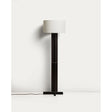 Stehlampe Niani aus Kautschukholz mit dunklem Finish und elfenbeinfarbenem Baumwollschirm von Kave Home – Bild 1