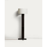 Stehlampe Niani aus Kautschukholz mit dunklem Finish und elfenbeinfarbenem Baumwollschirm von Kave Home – Bild 1