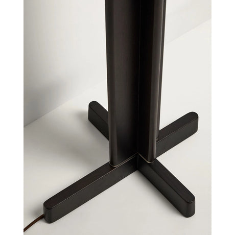 Stehlampe Niani aus Kautschukholz mit dunklem Finish und elfenbeinfarbenem Baumwollschirm von Kave Home – Bild 4