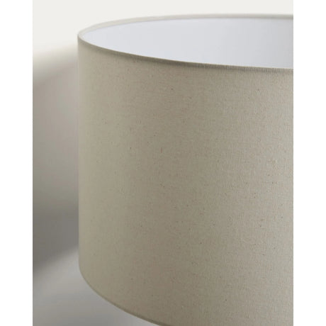 Stehlampe Niani aus Kautschukholz mit dunklem Finish und elfenbeinfarbenem Baumwollschirm von Kave Home – Bild 6