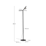 Stehlampe Orey aus schwarzem Metall mit Multipositions-Lichtpunkt von Kave Home – Bild 4