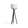 Stehlampe Ubira aus Eichenholz mit schwarzem Finish mit Lampenschirm aus Leinen von Kave Home – Bild 1