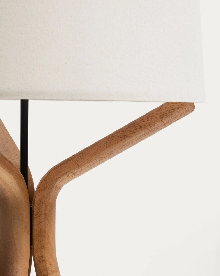 Stehlampe Ubira aus Eschenholz mit Lampenschirm aus Leinen von Kave Home – Bild 4