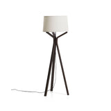 Stehlampe Ubira aus Eschenholz mit dunklem Finish mit Lampenschirm aus Leinen von Kave Home – Bild 1