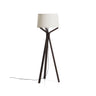 Stehlampe Ubira aus Eschenholz mit dunklem Finish mit Lampenschirm aus Leinen von Kave Home – Bild 1