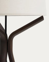 Stehlampe Ubira aus Eschenholz mit dunklem Finish mit Lampenschirm aus Leinen von Kave Home – Bild 5