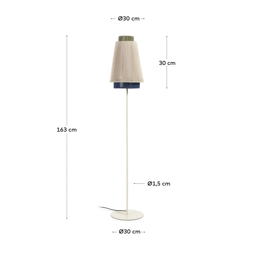 Stehlampe Yuvia aus Baumwolle mit Finish in Beige und Blau von Kave Home – Produktbild 3